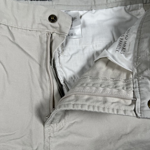 VTG Columbia Cargo Shorts Women's 10 Ivory 100% Cotton Zip-Fly Snap‎ Button - Picture 3 of 10